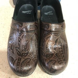 Brown tooled Dansko